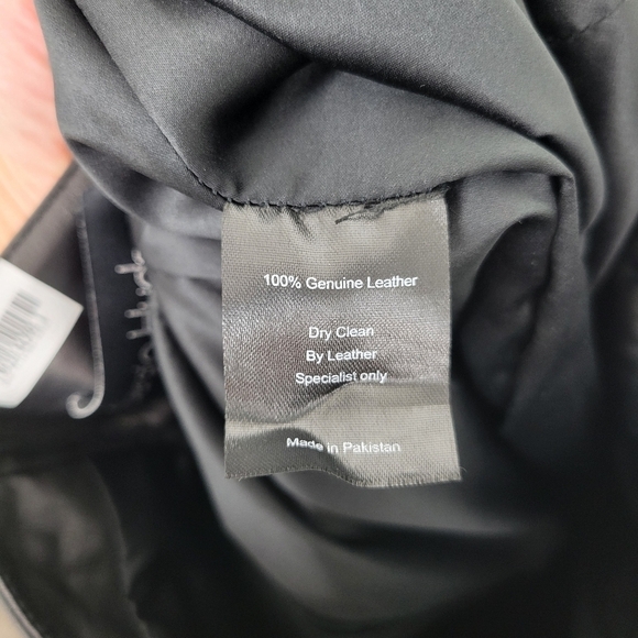 NEW Sergio Hudson 100% Black Leather Mini Skirt Size 2 - Picture 11 of 11